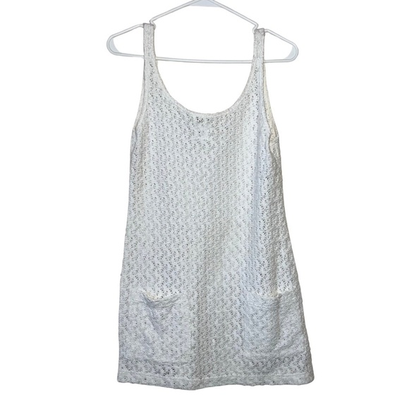Jantzen Electric Beach White Swim Knit Cover Up with Front Pockets Size Medium - Picture 1 of 8
